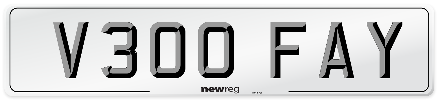 V300 FAY Number Plate from New Reg